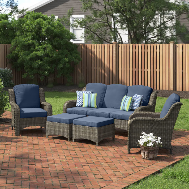 Andover Mills™ Melanson Polyethylene (PE) Wicker 5 Person Seating
